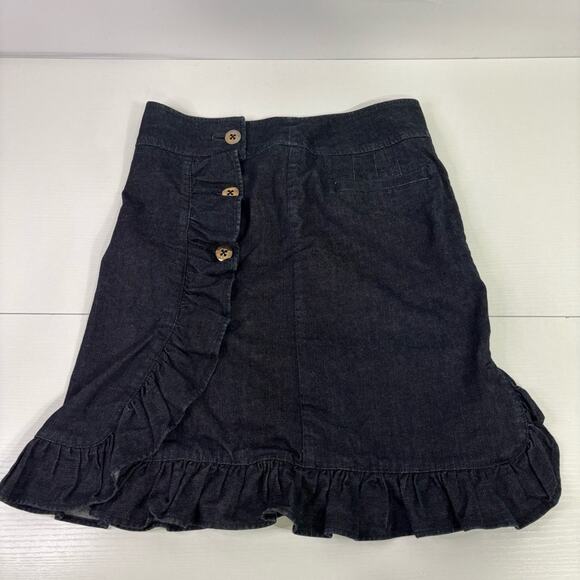 Leifsdottir Charcoal Ruffled Skirt with Button Detail Size Medium RR0844 - Picture 1 of 6